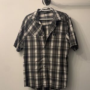 Under Armour Men's Gray and Black Plaid Shirt